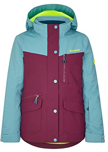 Ziener Mädchen Anoki Ski Jacke Winter Jacke wasserdicht winddicht warm, purple plum, 164 EU
