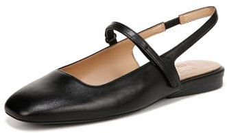 Naturalizer Womens Connie Mary Jane Slingback Ballet Flat Black Leather 7.5 W