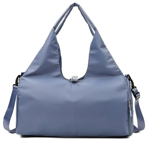 CCAIPU Sporttasche, Wasserdicht Yogatasche Turnbeutel mit Schuhe Fach und nass Tasche für Yoga-Matten & Yoga-Zubehör große Kapazität Tote für Frauen (Blau)