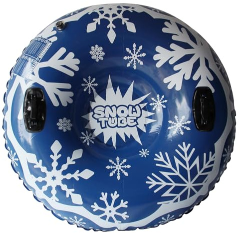 Baiao Inflatable Snow Tubes Sled, Blow up Snow Sled Heavy Duty Sledding Tube with Handles & Bottom Winter Outdoor Sports Activities(Snowflake)