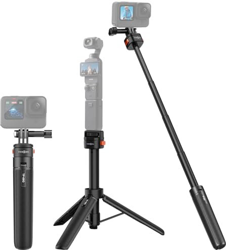 Mini Treppiede Bastone Selfie con Supporto Magnetico a Sgancio Rapido & Vite a Sgancio Rapido da 1/4'' per DJI Osmo 360, GoPro Hero 13/12/11/10/9, Osmo Pocket 3, Insta360 X5/X4/Ace Pro ecc