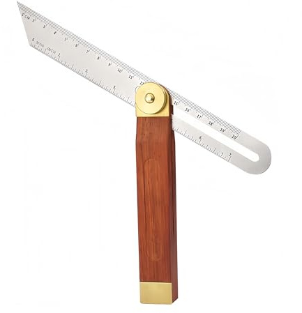 Adjustable Bevel Gauge, 9 Inch/230mm T Bevel Blade Ruler, sliding bevel，Adjustable Bevel Gauge with Hardwood Handle, Stainless Steel Ruler for Craftsman Carpenter Architect Engineer Woodworking