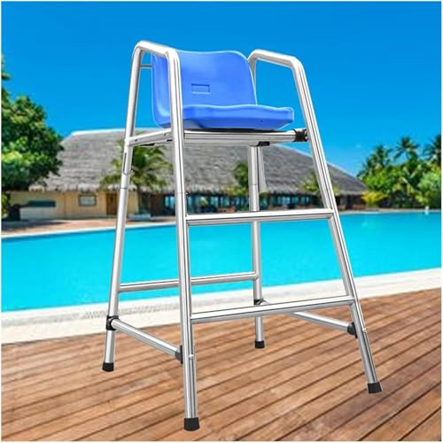 SAFWELAU Taburete Alto Escalera Silla Salvavidas para Piscina con Asiento cómodo, Lago Beach Patio Bar Escalera Taboleros, Cargas del Asiento 300kg / 660lbs(72x82x120cm/28.3x32.3x47.2inch)