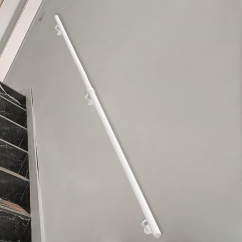 Lanmmraifc Pasamanos Blanco Moderno para escaleras de 1, 2, 3, 4, 5 y 6 Metros, pasamanos de Escalera de Hierro Forjado para Montaje en Pared, pasamanos para lofts, barandillas, pasillos(60cm)