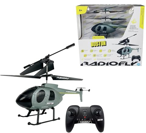 Radiofly - Boston Elicottero RC 2.4 Ghz cm 22, 6 funzioni, fermoposizione, decollo/atterraggio assistiti, TEMPO DI VOLO 10 MINUTI