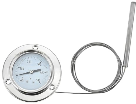 ACOLY Termometro per forno e barbecue con sonda in acciaio inox da 150 cm - Termometro per grill per forni per pizza, griglie a legna, cottura al forno (0-500°C)
