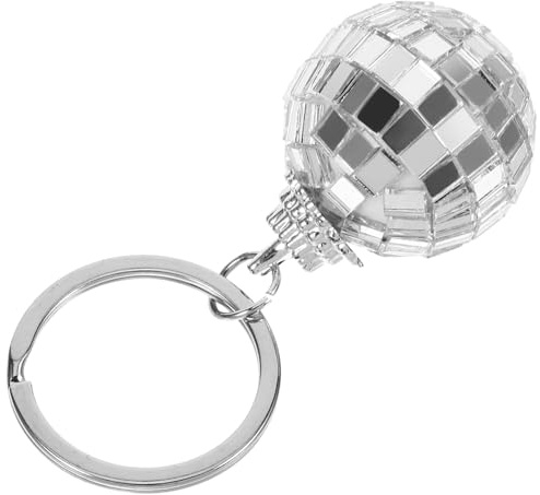 VICASKY Portachiavi Palla da Discoteca Argento Decorativo Appeso Multifunzione per Zaini e Borse Design Energetico e Creativo per Accessori Personali
