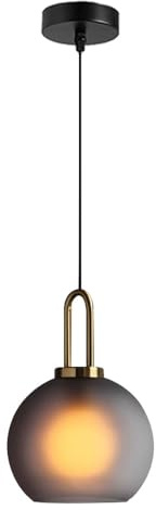 HUAYUSEDF Infällt takbelysningsarmaturer, hänglampa i modern industristil, hängande lampa glas, E26 ljuskälla med enkelhuvud, restaurang Vardagsrumsdekoration Pendellampa