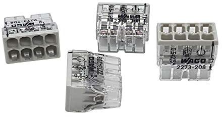 20 Stück Wago 2273-208 COMPACT-Verbindungsdosenklemme Ø 0,5-2,5 mm², 8-polig, transparent/lichtgrau
