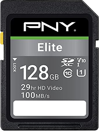 PNY Elite SDXC card 128GB Class 10 UHS-I U1 100MB/s