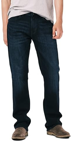 Buffalo David Bitton Men's Slim Boot King Jeans, Whiskered and Sanded Indigo, 36W x 30L
