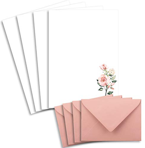 Motivpaket eukalyptus brevpapper DIN A4 inklusive Kuvert DIN C6