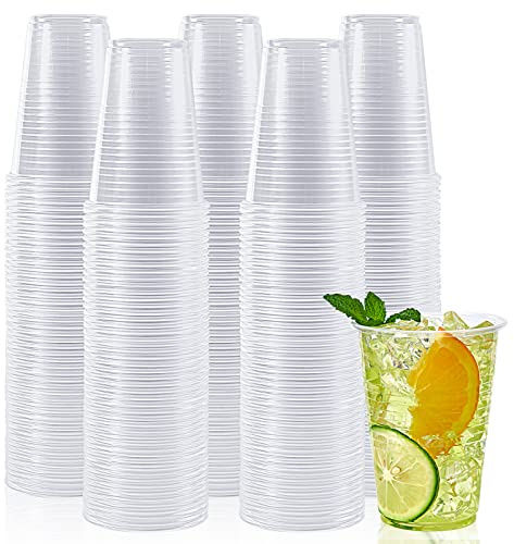 Lilymicky 500 Pack 9 oz Clear Plastic Cups, Disposable Drinking Cups, Plastic Party Cups for Birthday Parties, Picnics, Ceremonies, and Any Events