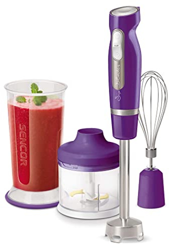 SENCOR Batidora de mano con 6 cuchillas en titanio/Ice Crash, morado