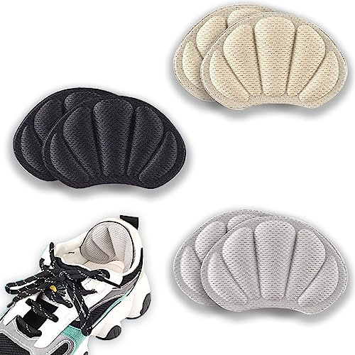 zoerbufan Cuscinetti per Talloni 3 Paia, Autoadesivi a 3 Colori, Impugnature per le donne uomini spessi inserti delle scarpe solette posteriori