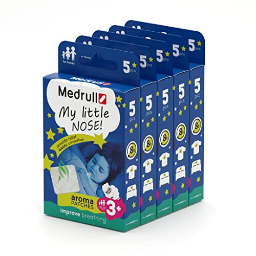 Medrull Aromatisches Pflaster mit Balsam - zum Schutz der Nase Verbessert die Nasenatmung mit laufender Nase Aroma Pflaster für Kinder und Erwachsene 5 Stück x 5 Packs