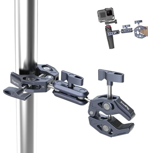 SMALLRIG Super Clamp mit doppelten krabbenförmigen Klemmen, doppelte Kameraklemme, Magic Arm Doppelkugelkopf-Adapter für Action-Kamera, Stativ, Regenschirm, Fotografie-Reflektor, Querstange - 4103B