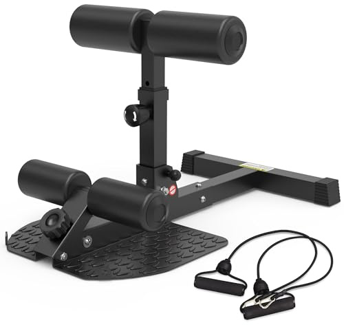 leikefitness Deep Sissy Squat Bench Core Training - Entrenador de piernas multifuncional para el gimnasio en casa (negro 8500)