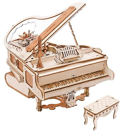 ROKR Magisches Klavier Mechanische Spieluhr-3D Holzpuzzle Erwachsene-Schreibtischdekoration Geschenk für Männer Frauen