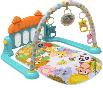 Chipolino Arco de juego Zoo Party, Manta de despertar, Juguete para colgar, Luz, colores:azul