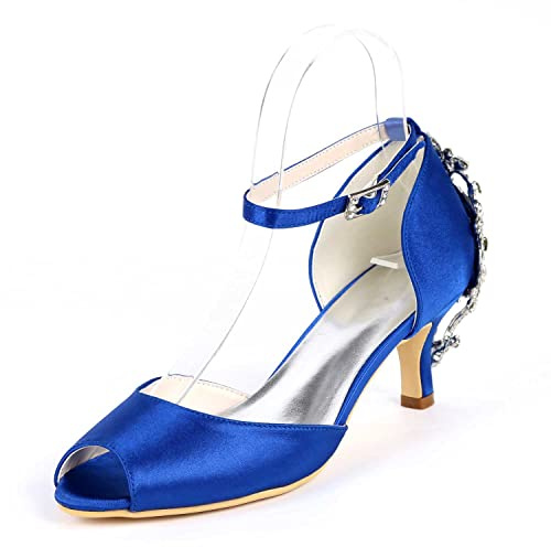 TarfiC Scarpe da Donna con Tacco Alto/Altezza Gattino con Fibbie, Punta Appuntita, Elementi in Strass, Scarpe décolleté con Punta Aperta, Scarpe alla Moda