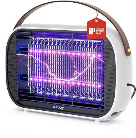 Buzbug LED Insektenvernichter, 10 Jahre Lebensdauer der Lampe, 2800V Starke Mücken- und Fliegenfalle, Nachhaltig mit geringerem Stromverbrauch, Mückenlampe, Mückenschutz, Mückenabwehr, Insektenfänger