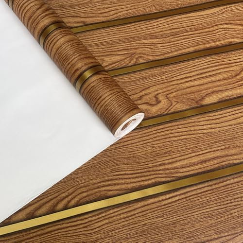 RHP Papier peint non tissé aspect bois 3D - Panneau mural moderne en lamelles de style Skandi, aspect naturel, effet mur en bois, 0,53 x 10,05 m (970703)