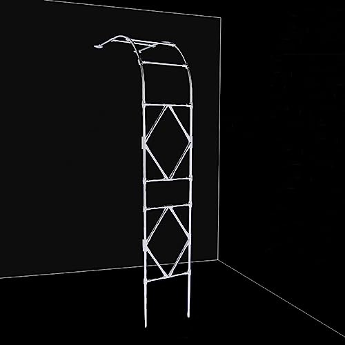 Arche de jardin en métal pour plantes grimpantes, tonnelle de rose murale pour extérieur, terrasse, treillis, structure en acier, blanc, 180 x 240 cm, parfaite pour décoration de jardin