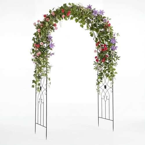 COSTWAY Arco Jardin Exterior de Metal, 145 x 51 x 225 cm, Negro