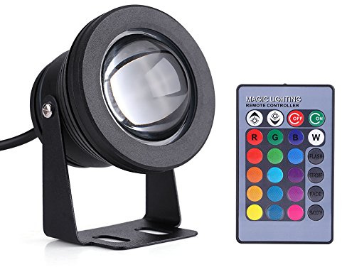 Qiilu 10W 12V RGB LED per barca a vela Luce Marine Spot IP67 Lampada da stagno per acquari impermeabile (nero)