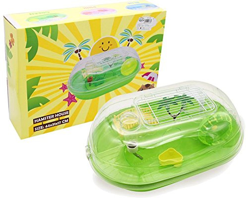 BPS® Cage Hamster Chalet Maison pour Hamster avec échelle abreuvoir roue et maison, haute qualité 3 couleurs 44*31*17 cm bps-1378