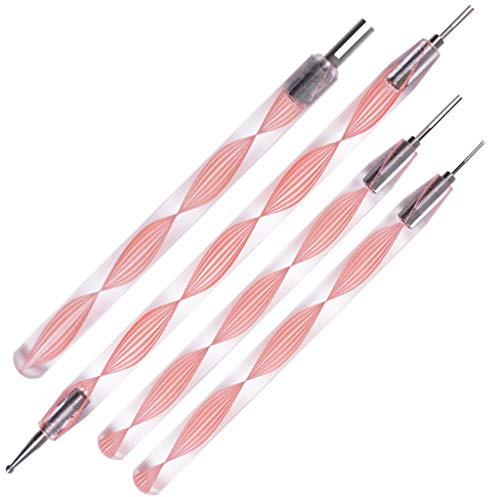JUYA Quilling Outils à Fente avec Tête en Acier Inoxydable (Rose, 4-pc set)