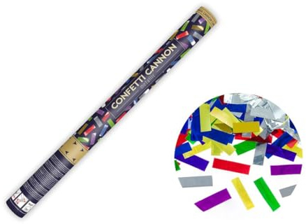 4 x XXL (60 cm) partykanon partypopper streamer®bilsmycken (färgglad metalic)