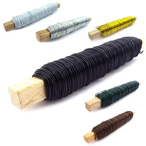 Blumendraht Draht Floristikdraht Bindedraht Wickeldraht Basteldraht Metalldraht 30 Meter Schwarz (Schwarz)