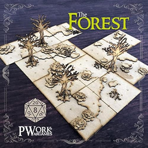 PWORK WARGAMES The Forest (La Foresta) – 3D Tactical Maps Rpg Fantasy Dungeon Tiles – Taktische 3D-Karten, modular, aus MDF, 3 mm