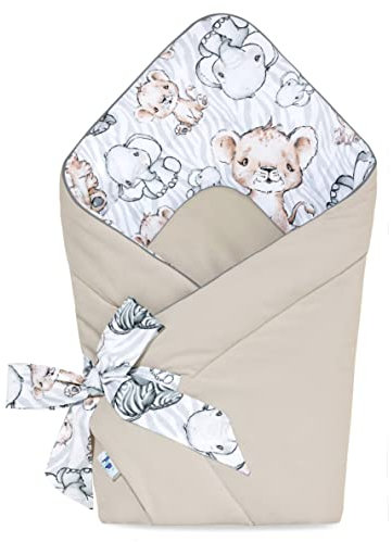 Pepi Baby Pucksack Baby Pucktuch - Sleepea Pucksack Baby Sommer - Baby Pucksack Winter Pucksack für Neugeborene - Pucktuch Baby Swaddle Safari Cappucino Mit Velvet