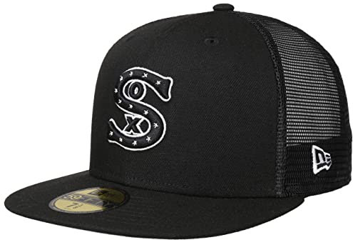 New Era 59Fifty Batting Practice White Sox Mesh Cap Basecap Baseballcap Fitted Trucker Meshcap Flat Damen/Herren - Hinten geschlossen, mit Schirm Sommer Frühling-Sommer - 7 0/0 (55,8 cm) weiß