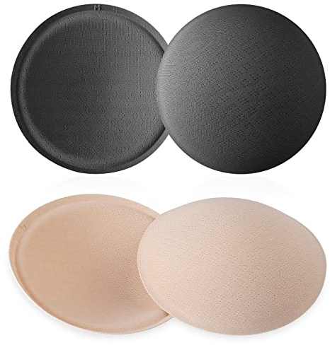 Lot de 2 Paires de Coussinets Ronds Éponge Lavables Soutien-gorge Amovibles et de Rechange pour Sport