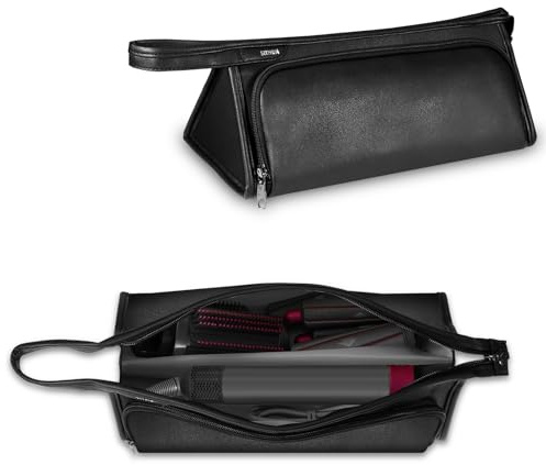 SITHON Borsa da viaggio portatile per Dyson Airwrap/Supersonic, Borsa Organizer in Pelle PU Resistente all'Acqua per Shark FLEXSTYLE Spazzola Styler e Asciugacapelli (Solo Borsa) (Nero)