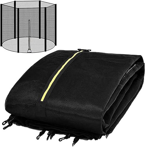 WWFAN Rete di Sicurezza Protettiva for Trampolino for Bambini Sport all'Aria Aperta Guardia di Protezione anticaduta for Trampolino 6ft 8ft 10ft (Color : Black, Size : 10FT6pole)
