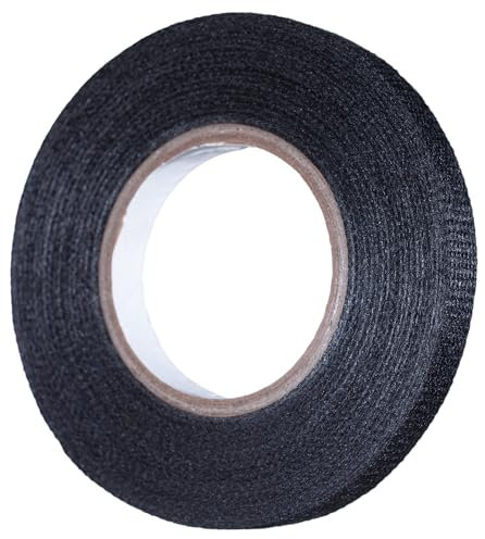 YoiYee Adhesive Fabric Cloth Tape for Automotive Wiring Harness - 9mm x 15m Heat Resistant Insulation Tape for Car Cables - Noise Damping Cable Looms - Black