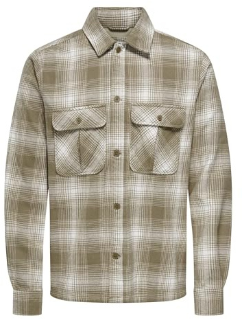 Only & Sons herr Onscedric Life Check Overshirt Noos skjortjacka