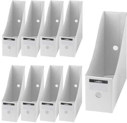 MUNGHOK 12 raccoglitori di riviste, in cartone bianco, formato A4, formato A4, portariviste