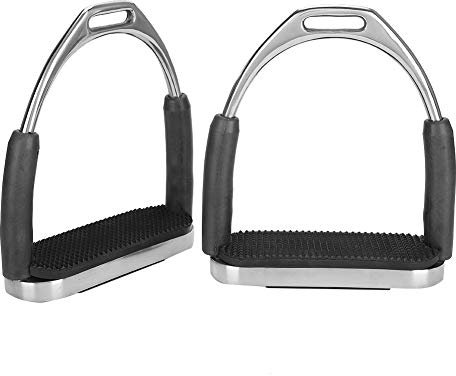 TANIQIACA Western-Reitbügel mit gepolstertem Überschuh für Reiter, Western-Sattelzubehör und sichere Pferdeausrüstung, Schwinggelenke reduzieren Stöße, Edelstahl 304