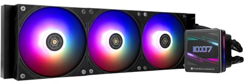 Thermalright Grand Vision 360 ARGB Black AIO - Enfriador líquido para CPU, pantalla LCD IPS con resolución de 480 x 480, para AM5/Intel LGA1851/1700, pantalla LCD absorbente de imán para imágenes