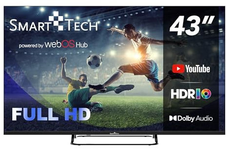 Smart Tech TV LED Full HD 43' (108 cm) Smart TV Web OS-43FW01V- Molotov, Netflix, Prime Video, 3xHDMI - 2xUSB -Dolby Audio