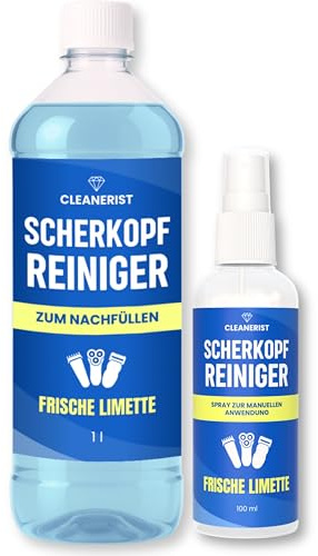 Die Seifenblase | 1L Scherkopfreiniger Flüssigkeit mit Sprühflasche zur manuellen Reinigung von Rasierern und Scherköpfen aller Art - Spray zum Auftragen auf Klinge/Trimmer - gebrauchsfertige Lösung