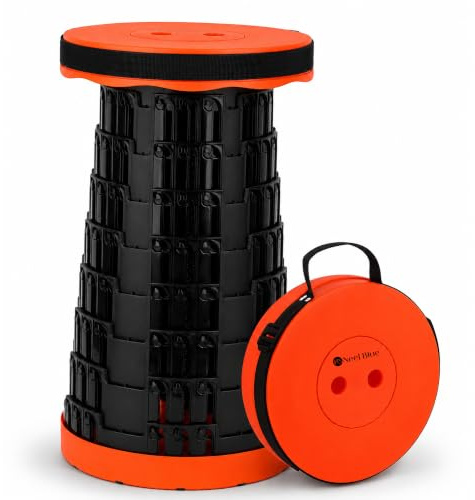 Event Decor Shop Telescopic Foldable Camping Stool 440lbs - Red | Adjustable Seat, 200kg Max Load Collapsible Retractable Plastic Stool For Indoor And Outdoor Events & Activities