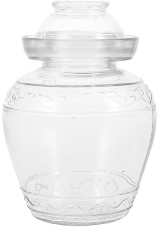 BESPORTBLE Barattolo per Sottaceti in Vetro Spesso 25 Litri Coperchio Ermetico Vaso per Fermentazione di Kimchi e Verdure Serbatoio Sigillato per Cucina Casalinga e Ristoranti