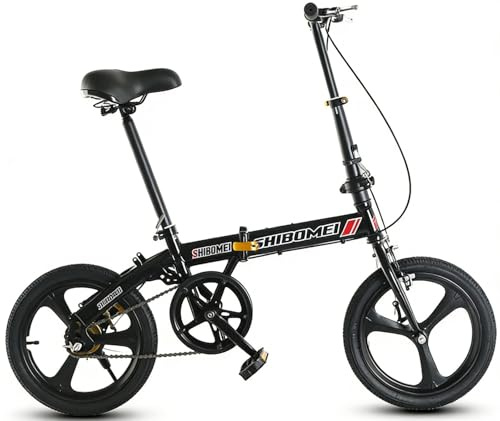 Kcolic Mini Folding Bike, Ultra-Light 12/14/16 Inch City Bike, 150 Kg Max Load Capacity, Easy Fold in 10 Seconds. the Frame Is Made of Thickened Carbon Steel. Black,14in